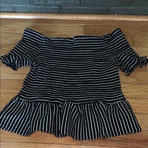 Who what wear peplum smocked off the shoulder